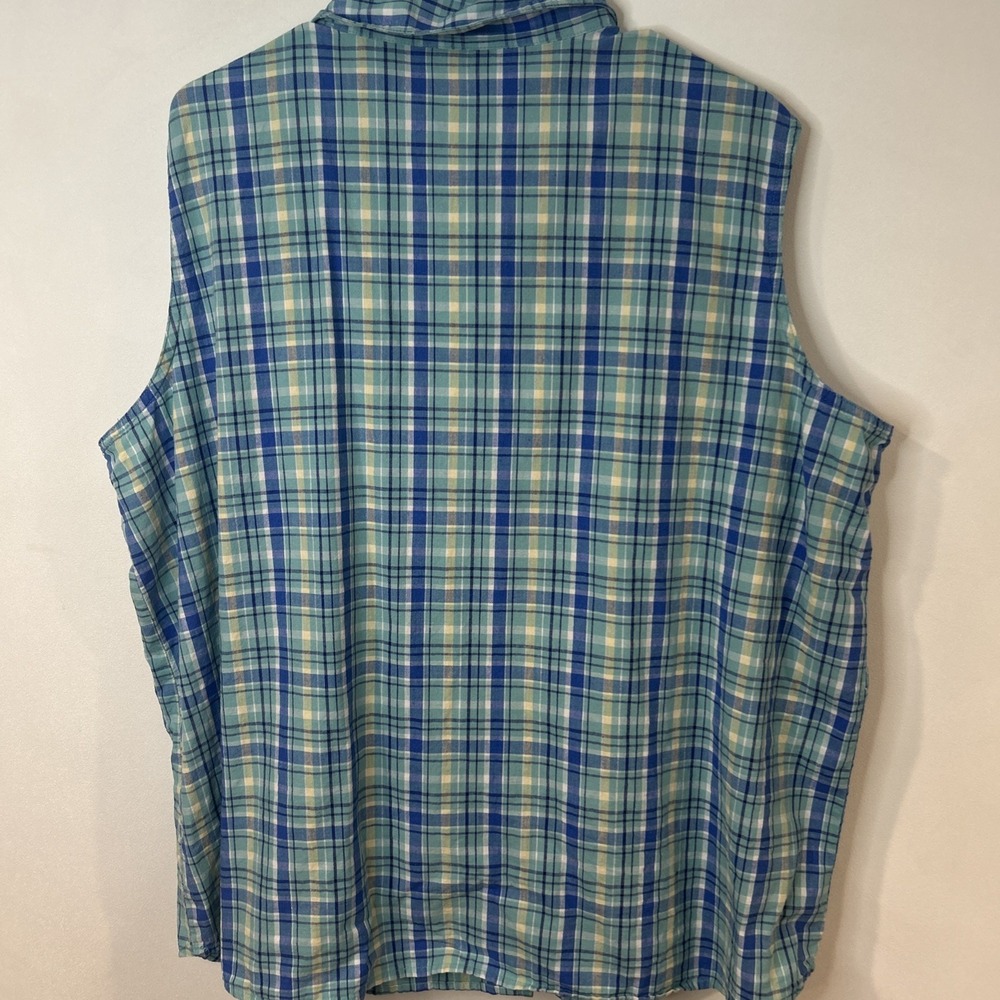 Mickey Unlimited Womens Shirt Size 22W/24W Blue Plaid Button Up Sleeveless Top - Picture 5 of 8